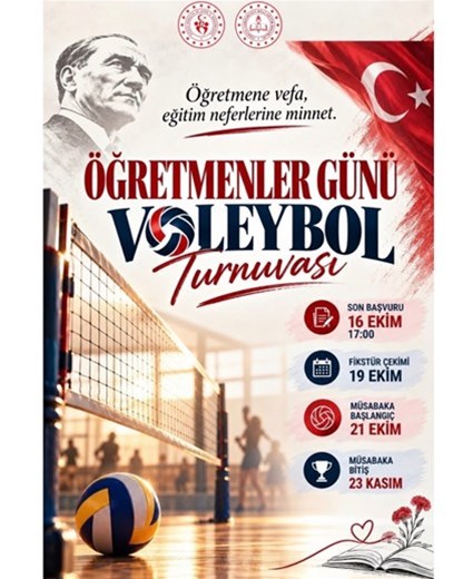 Öğretmenler Günü Voleybol Turnuvası İçin Başvurular Başladı